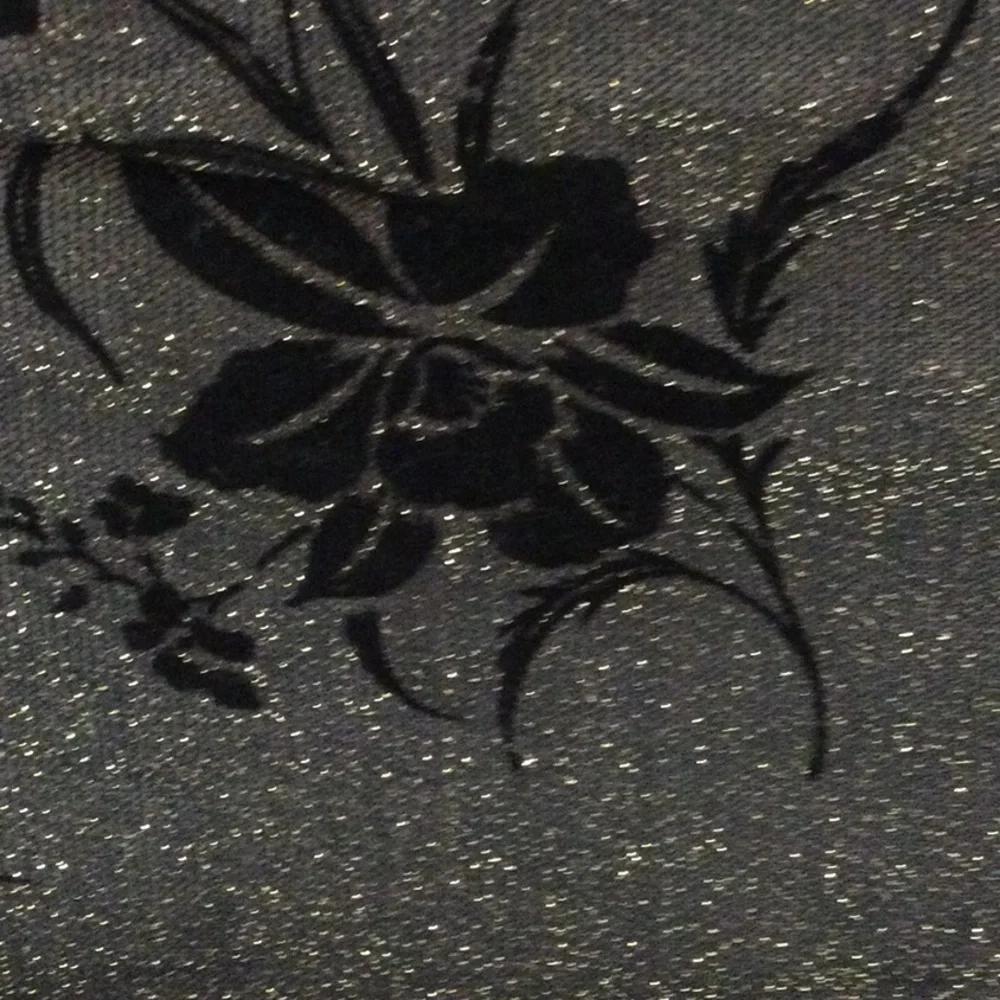 Shawl Black & Gold  w/Black Velvet flowers #339